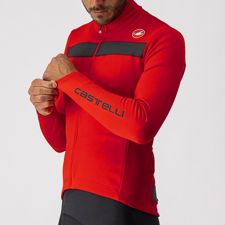 Castelli PURO 3 FZ Trikot Herren Rot Schwarz | 87920-LRZH