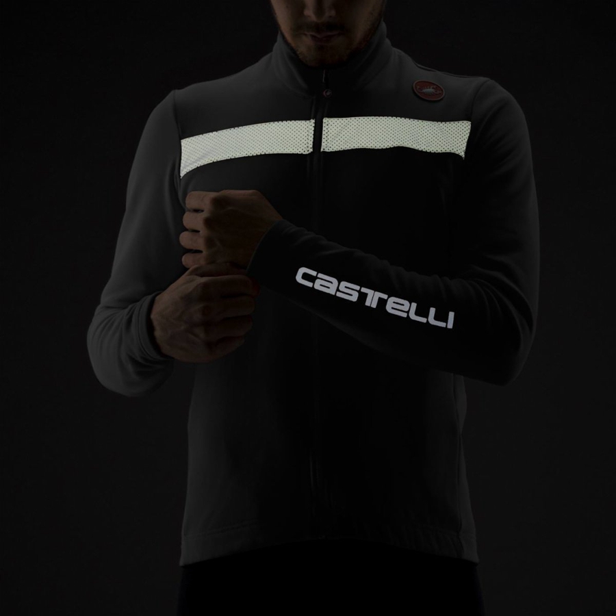 Castelli PURO 3 FZ Trikot Herren Schwarz Silber | 39162-QOPN