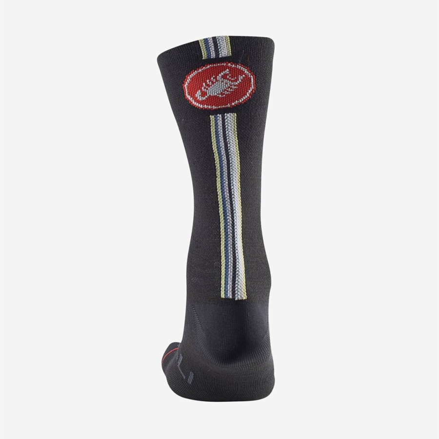 Castelli RACING STRIPE 18 Socken Herren Schwarz | 24016-XNAM