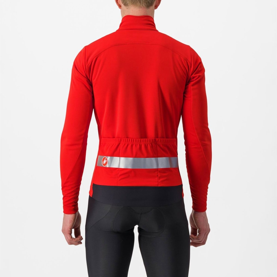 Castelli RADDOPPIA 3 Jacken Herren Rot Silber | 97234-EZLG