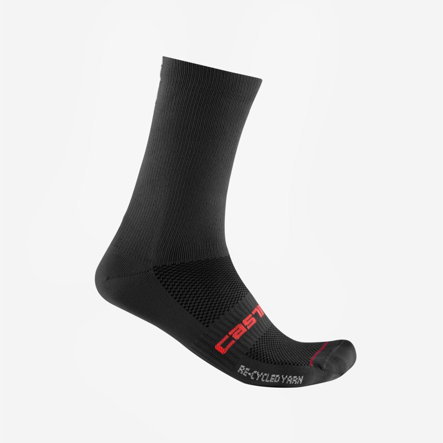 Castelli RE-CYCLE THERMAL 18 Socken Herren Schwarz | 91675-WAHY