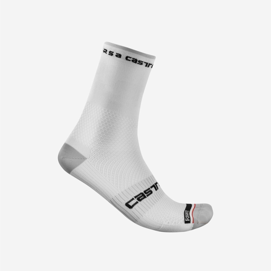 Castelli ROSSO CORSA PRO 15 Socken Herren Weiß | 23846-NFKA