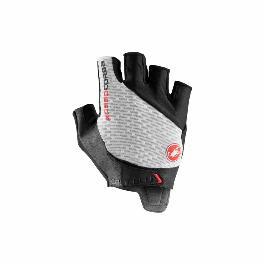 Castelli ROSSO CORSA PRO V Handschuhe Herren Weiß | 07354-TBDZ