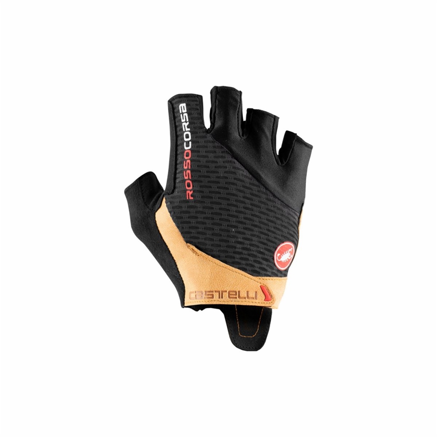 Castelli ROSSO CORSA PRO V Handschuhe Herren Schwarz Braun | 30679-QKAZ