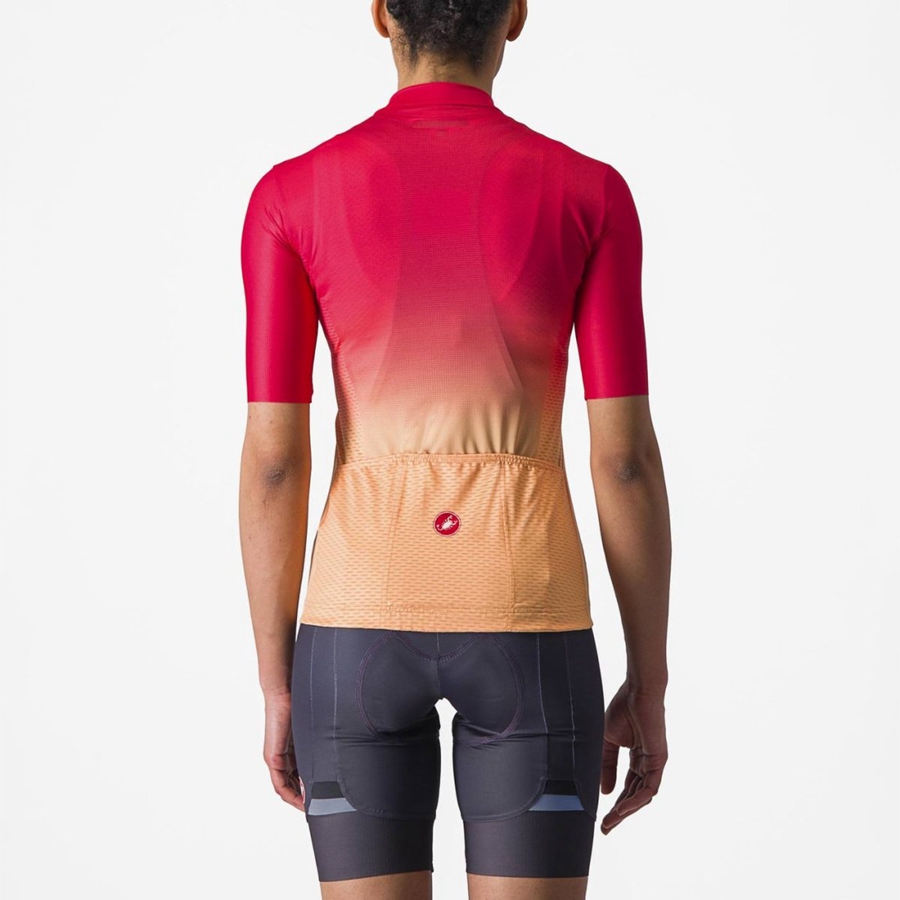 Castelli SALITA Trikot Damen Orange Weiß | 61987-BZKY