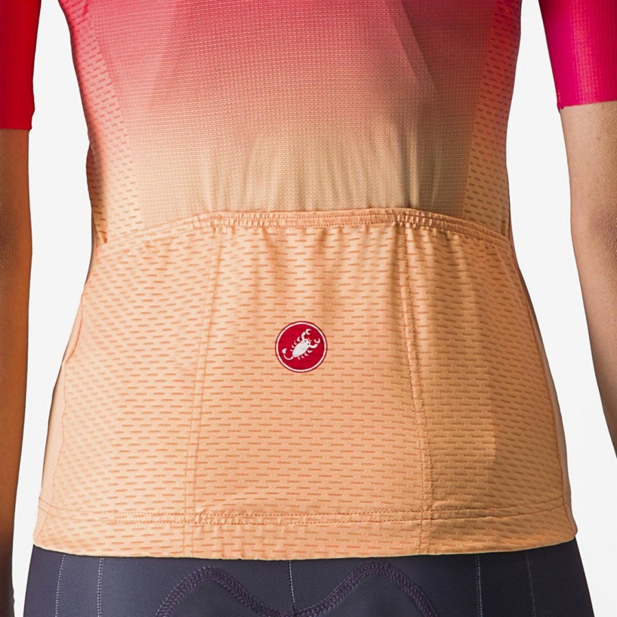 Castelli SALITA Trikot Damen Orange Weiß | 61987-BZKY