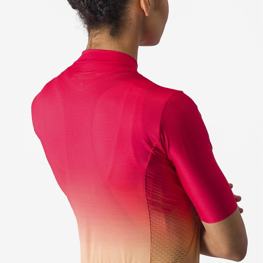 Castelli SALITA Trikot Damen Orange Weiß | 61987-BZKY