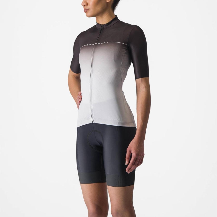 Castelli SALITA Trikot Damen Schwarz Silber Grau Weiß | 51248-JUVO