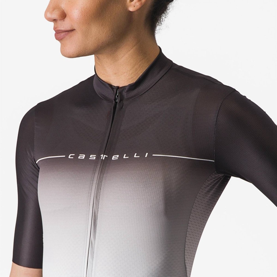 Castelli SALITA Trikot Damen Schwarz Silber Grau Weiß | 51248-JUVO