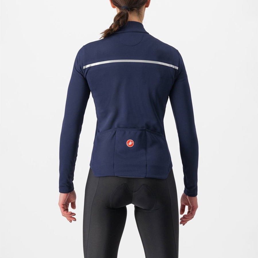 Castelli SINERGIA 2 FZ Trikot Damen Blau Silber | 71689-BNVW