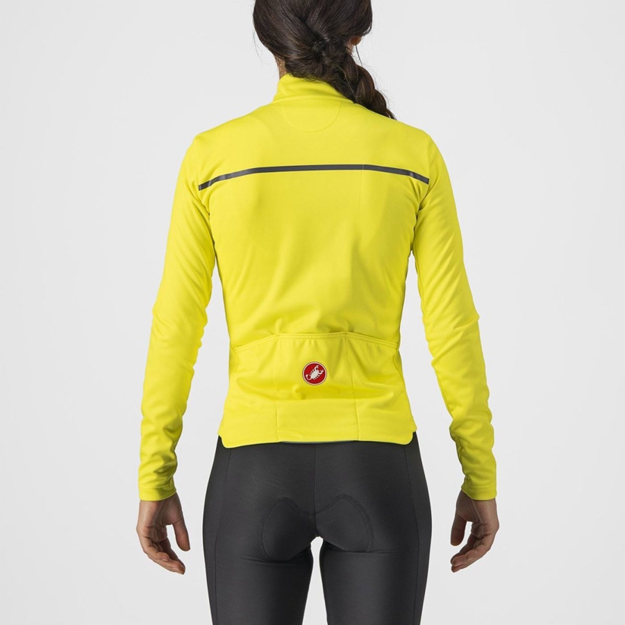 Castelli SINERGIA 2 FZ Trikot Damen Gelb Dunkelgrau | 98703-KDCH