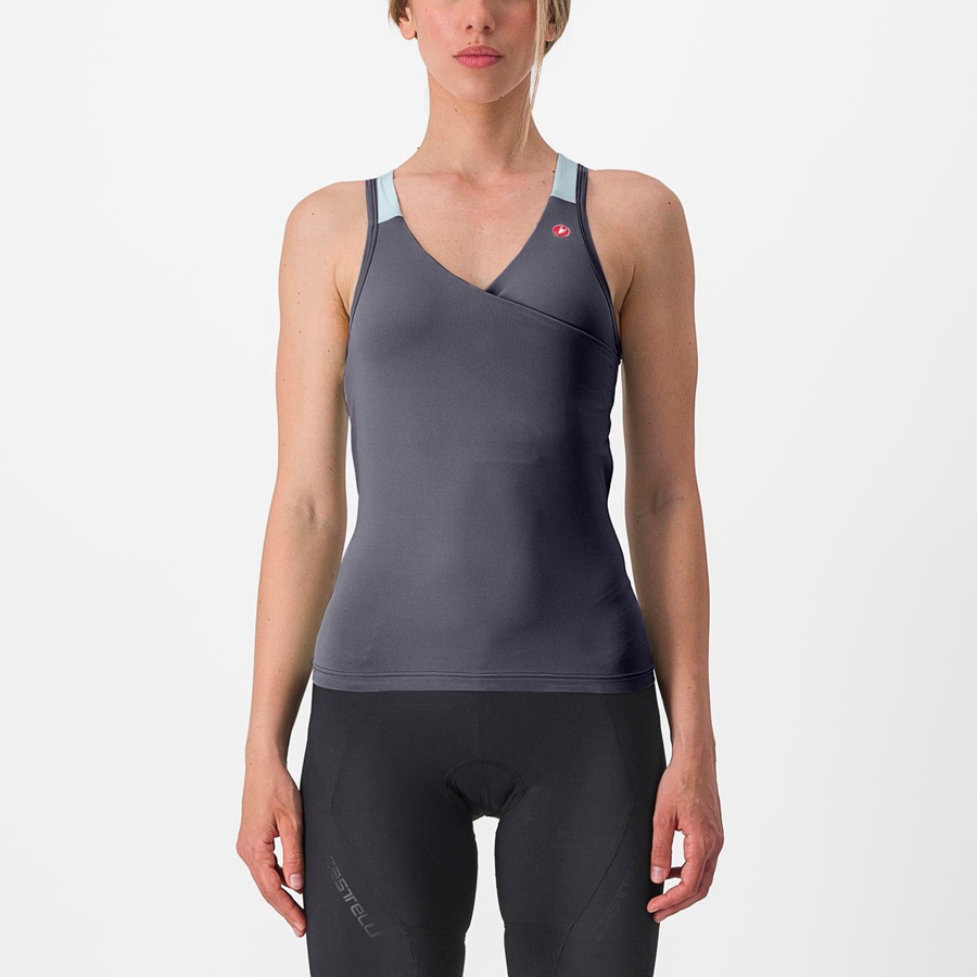 Castelli SOLARIS TOP Trikot Damen Blau Blau | 65378-GTEI