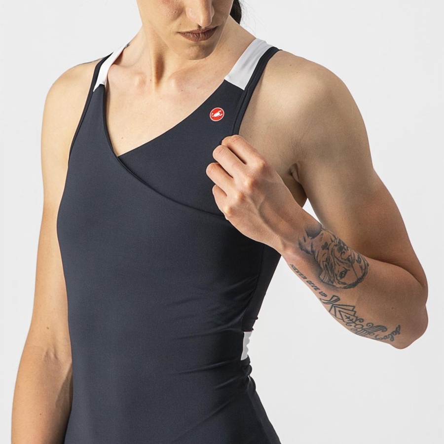 Castelli SOLARIS TOP Trikot Damen Schwarz Weiß | 73941-ALSX