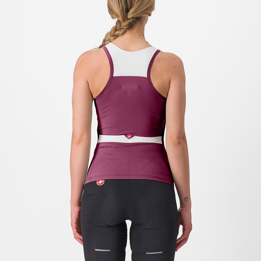 Castelli SOLARIS TOP Trikot Damen Tiefeslila Weiß | 42153-RCLT