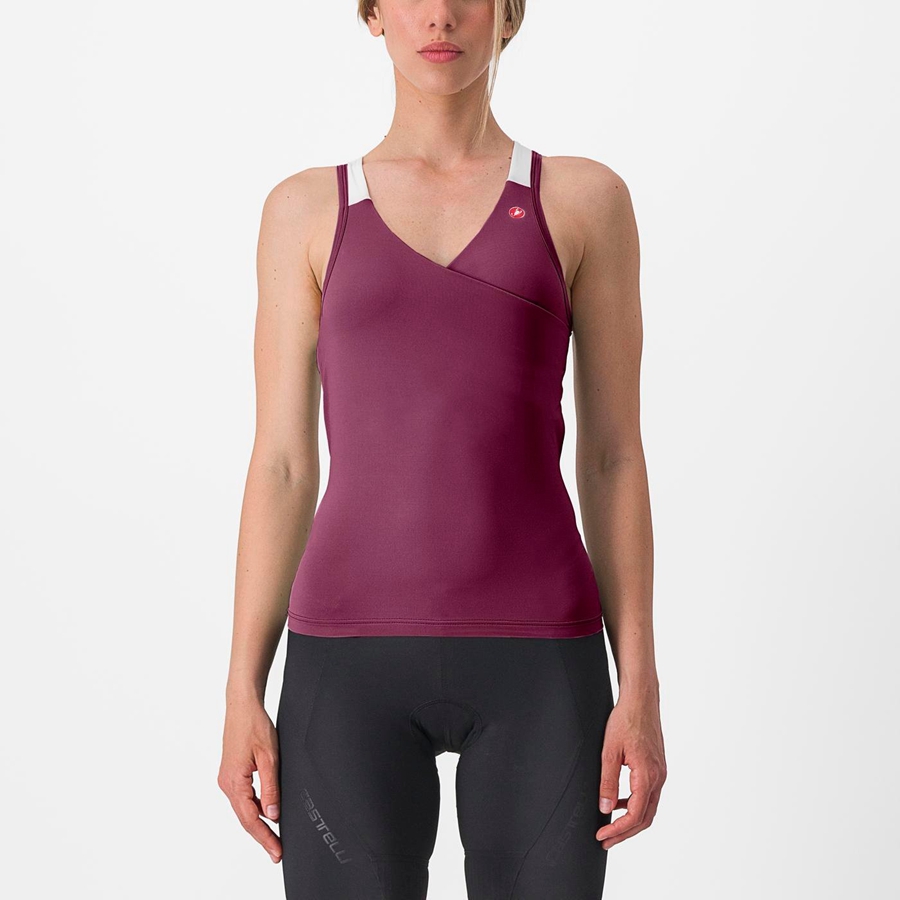 Castelli SOLARIS TOP Trikot Damen Tiefeslila Weiß | 42153-RCLT