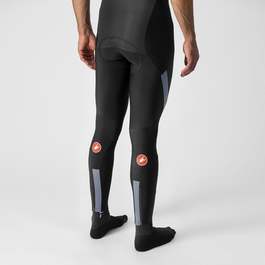 Castelli SORPASSO RoS Strumpfhose Mit Latz Herren Schwarz Silber | 36401-XZMP