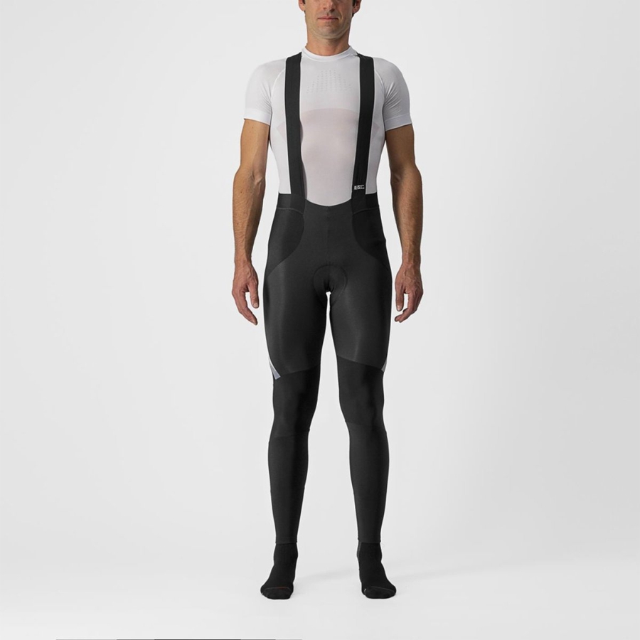 Castelli SORPASSO RoS Strumpfhose Mit Latz Herren Schwarz Silber | 36401-XZMP