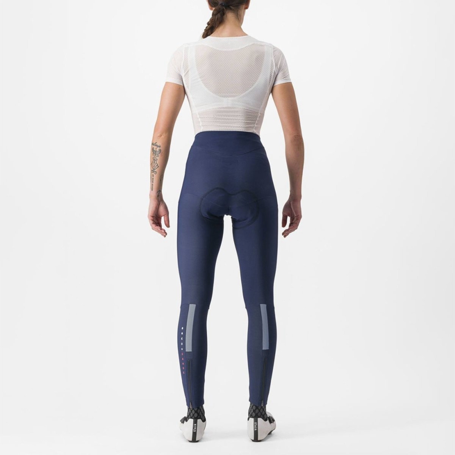 Castelli SORPASSO RoS W Leggings Damen Blau Silber | 38014-NFMB