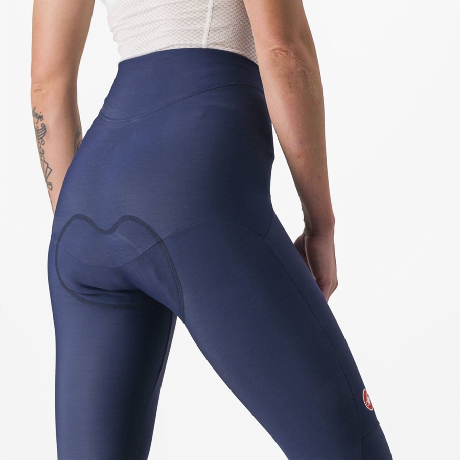 Castelli SORPASSO RoS W Leggings Damen Blau Silber | 38014-NFMB