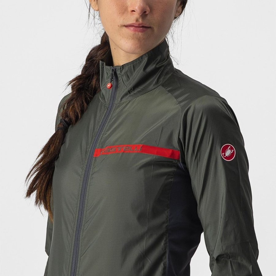 Castelli SQUADRA STRETCH W Schutz Damen Grün Dunkelgrau | 97318-EBVQ