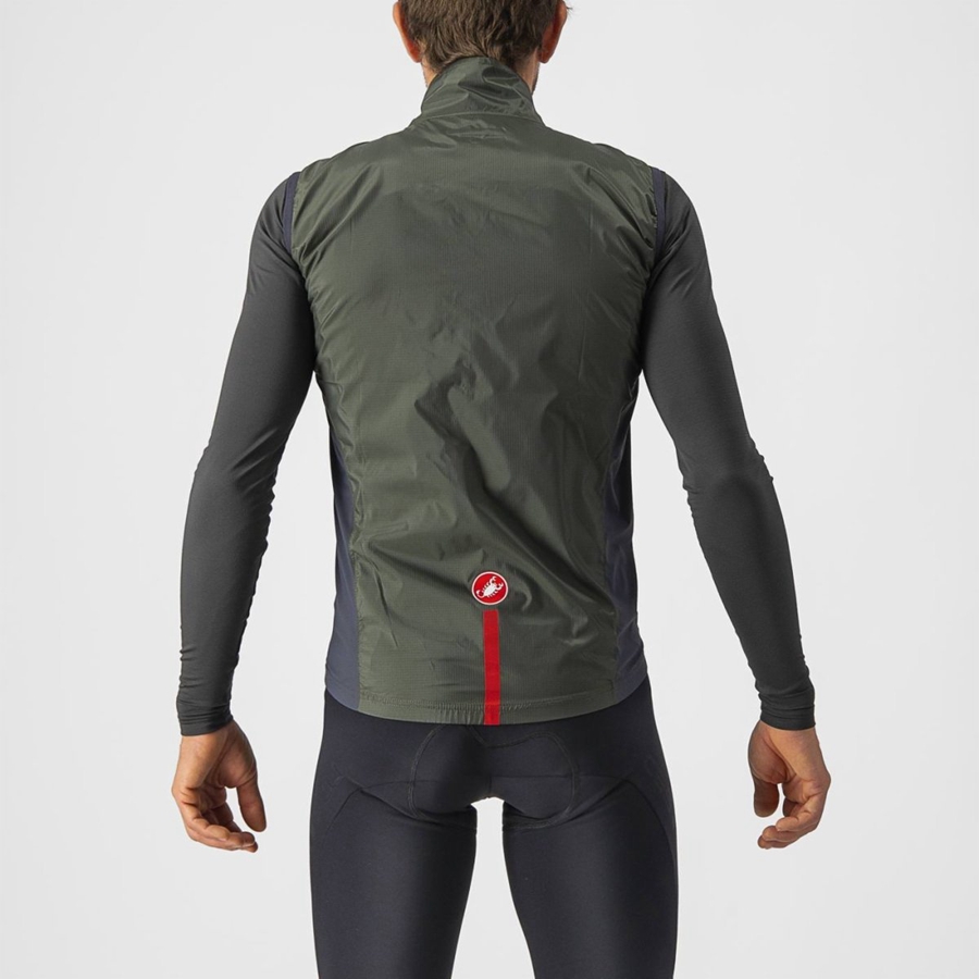 Castelli SQUADRA STRETCH Weste Herren Grün Dunkelgrau | 32759-SZEW