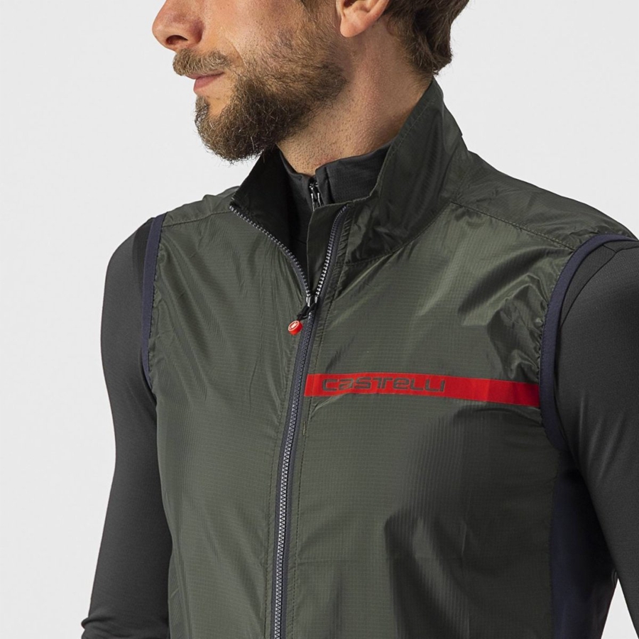 Castelli SQUADRA STRETCH Weste Herren Grün Dunkelgrau | 32759-SZEW