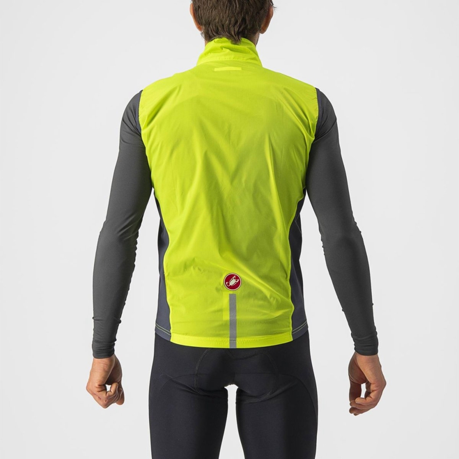 Castelli SQUADRA STRETCH Weste Herren Hellgrün Dunkelgrau | 67185-JZMW