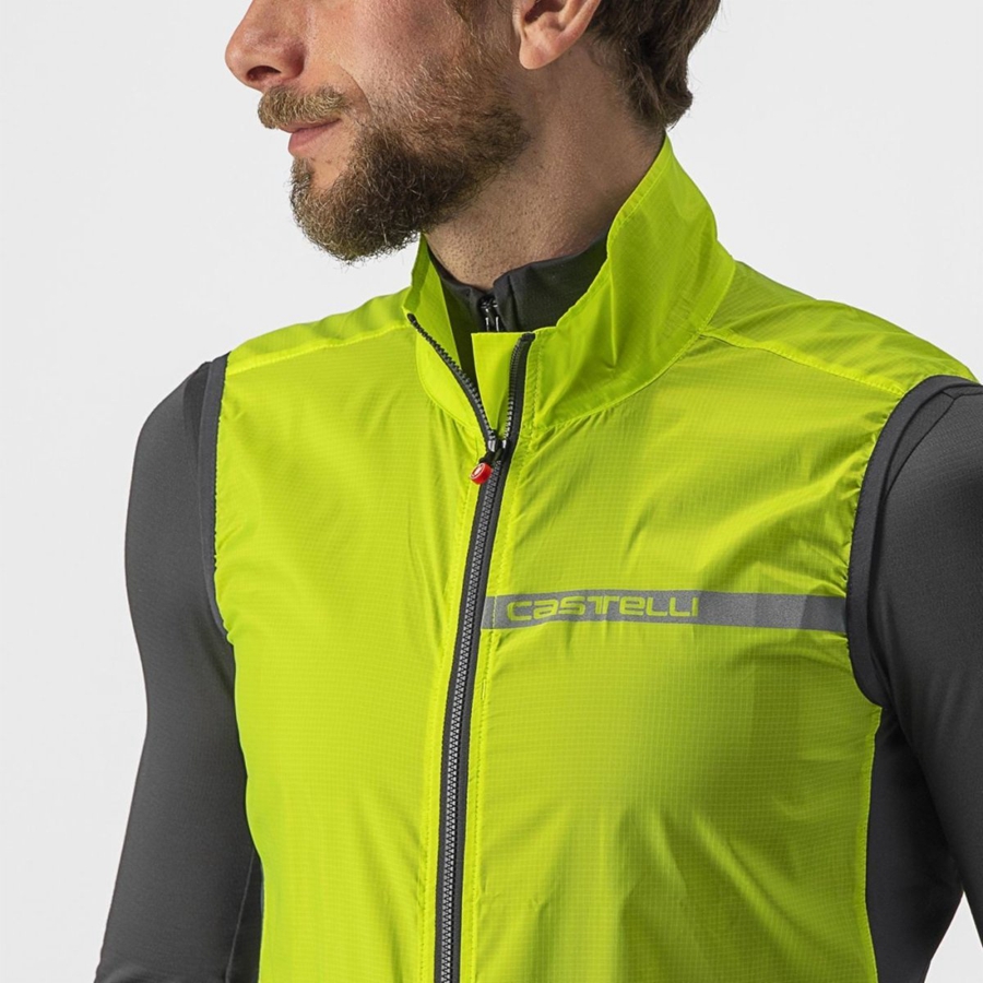 Castelli SQUADRA STRETCH Weste Herren Hellgrün Dunkelgrau | 67185-JZMW