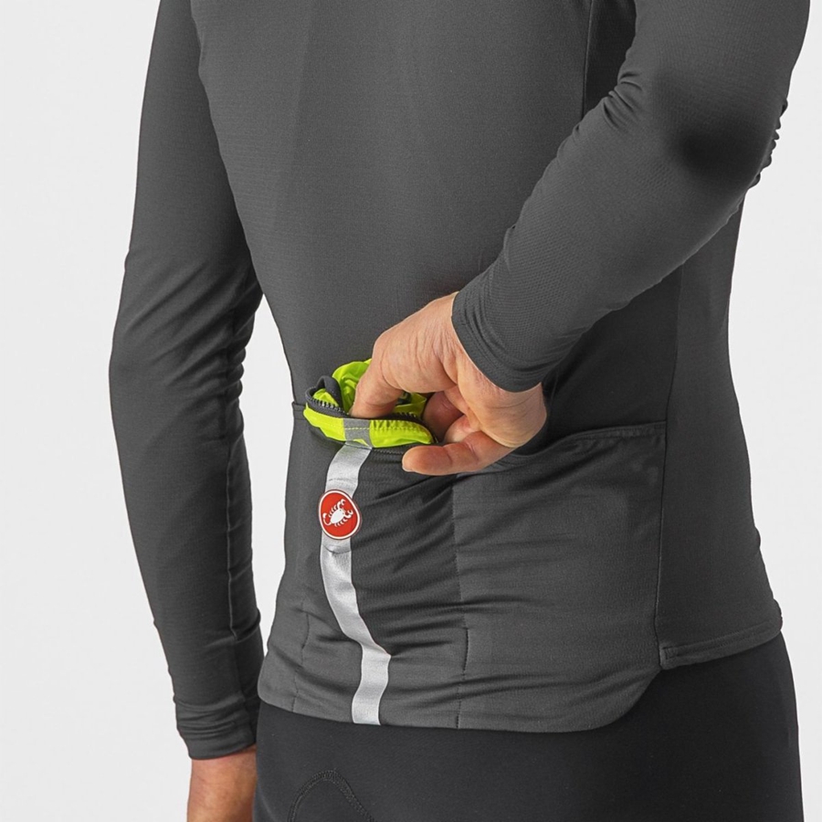 Castelli SQUADRA STRETCH Weste Herren Hellgrün Dunkelgrau | 67185-JZMW