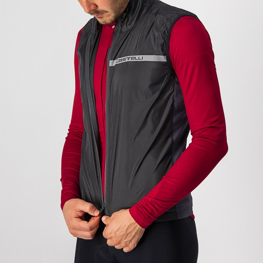 Castelli SQUADRA STRETCH Weste Herren Schwarz Dunkelgrau | 83206-ZLDW