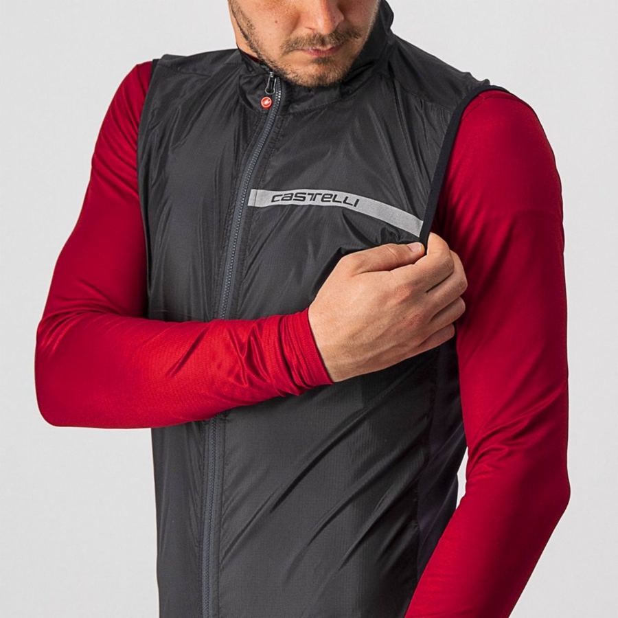 Castelli SQUADRA STRETCH Weste Herren Schwarz Dunkelgrau | 83206-ZLDW