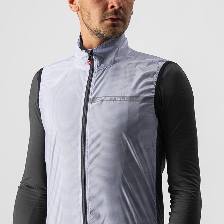 Castelli SQUADRA STRETCH Weste Herren Silber Grau Dunkelgrau | 15238-OVPT