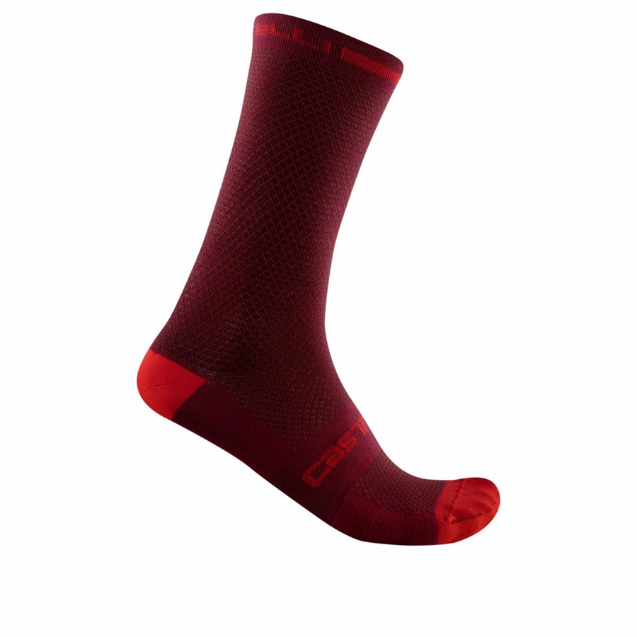 Castelli SUPERLEGGERA T 18 Socken Herren Bordeaux | 03789-PNZW