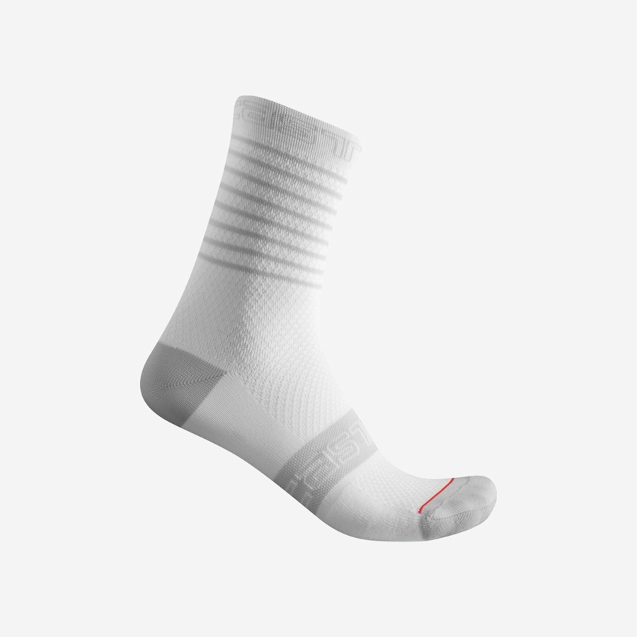 Castelli SUPERLEGGERA W 12 Socken Damen Weiß | 90374-BEOC