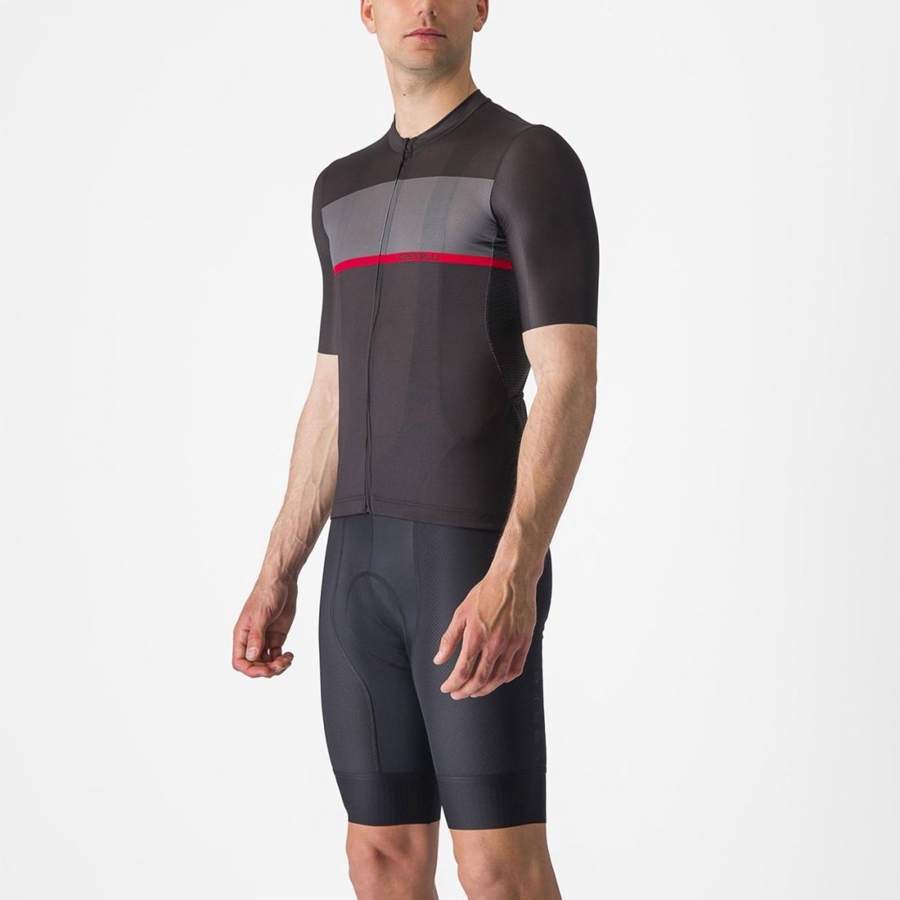 Castelli TRADIZIONE Trikot Herren Schwarz Dunkelgrau Rot | 31046-URIX