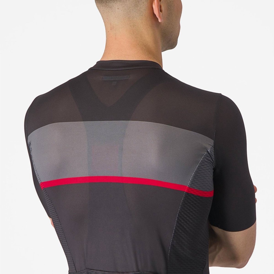 Castelli TRADIZIONE Trikot Herren Schwarz Dunkelgrau Rot | 31046-URIX