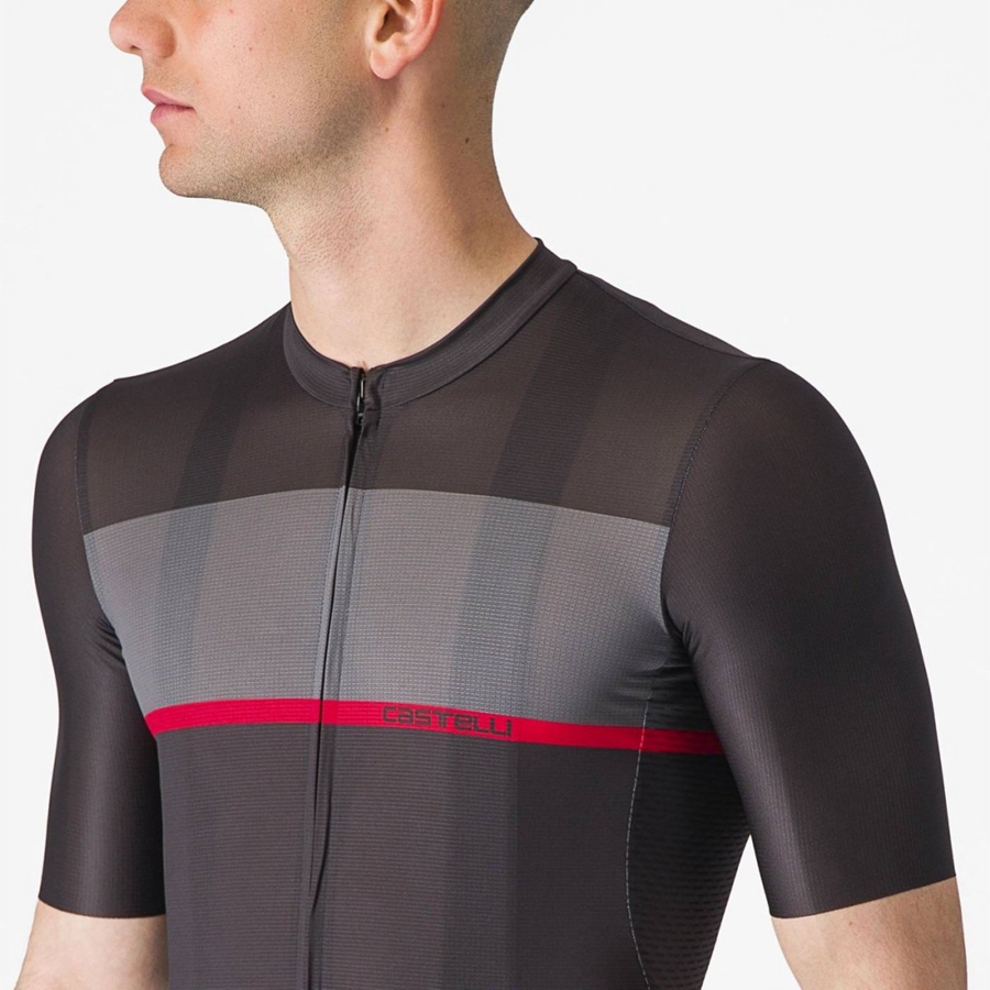 Castelli TRADIZIONE Trikot Herren Schwarz Dunkelgrau Rot | 31046-URIX