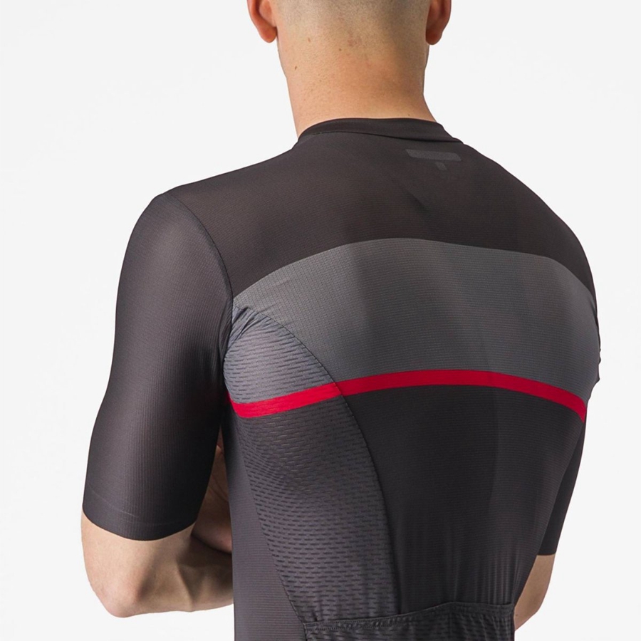 Castelli TRADIZIONE Trikot Herren Schwarz Dunkelgrau Rot | 31046-URIX