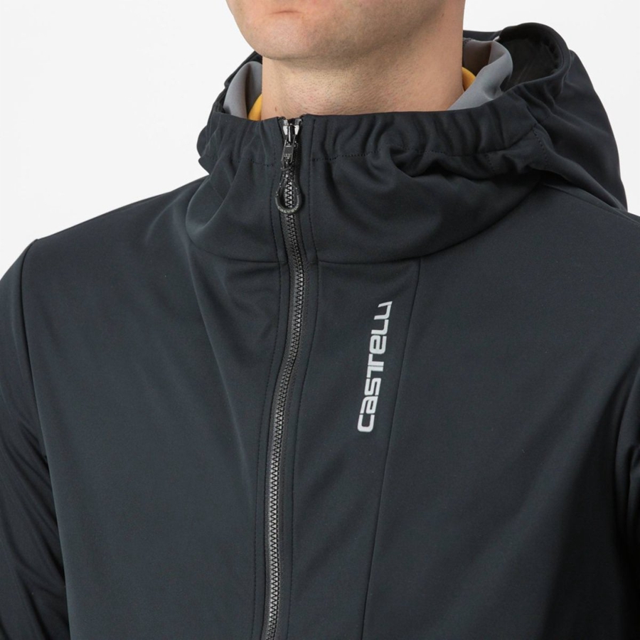 Castelli TRAIL HOODIE Jacken Herren Schwarz | 05648-VUYC