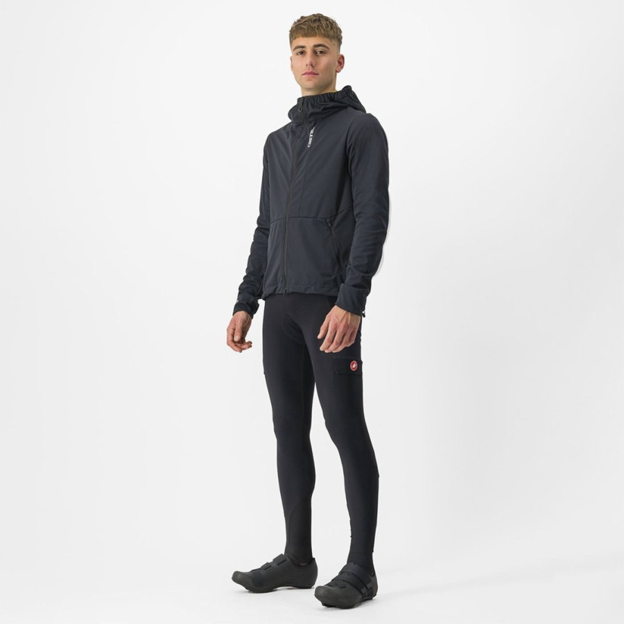 Castelli TRAIL HOODIE Jacken Herren Schwarz | 05648-VUYC