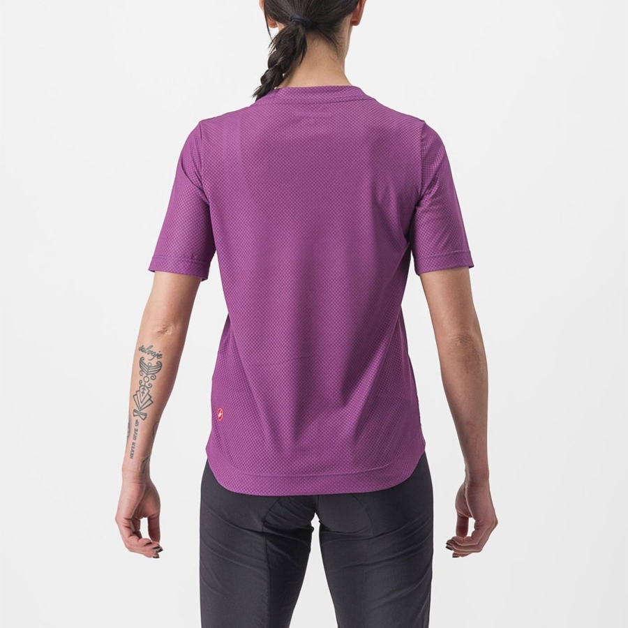 Castelli TRAIL TECH 2 W TEE Trikot Damen Lila | 91386-MSHC