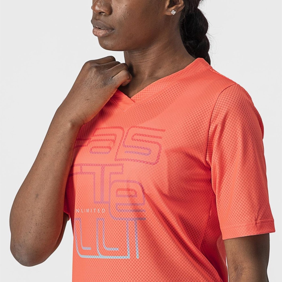 Castelli TRAIL TECH W TEE Trikot Damen Koralle | 61250-RWPK