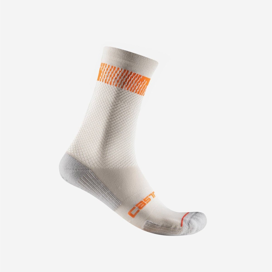 Castelli UNLIMITED 18 Socken Herren Silber Orange Rot | 43589-BQLD