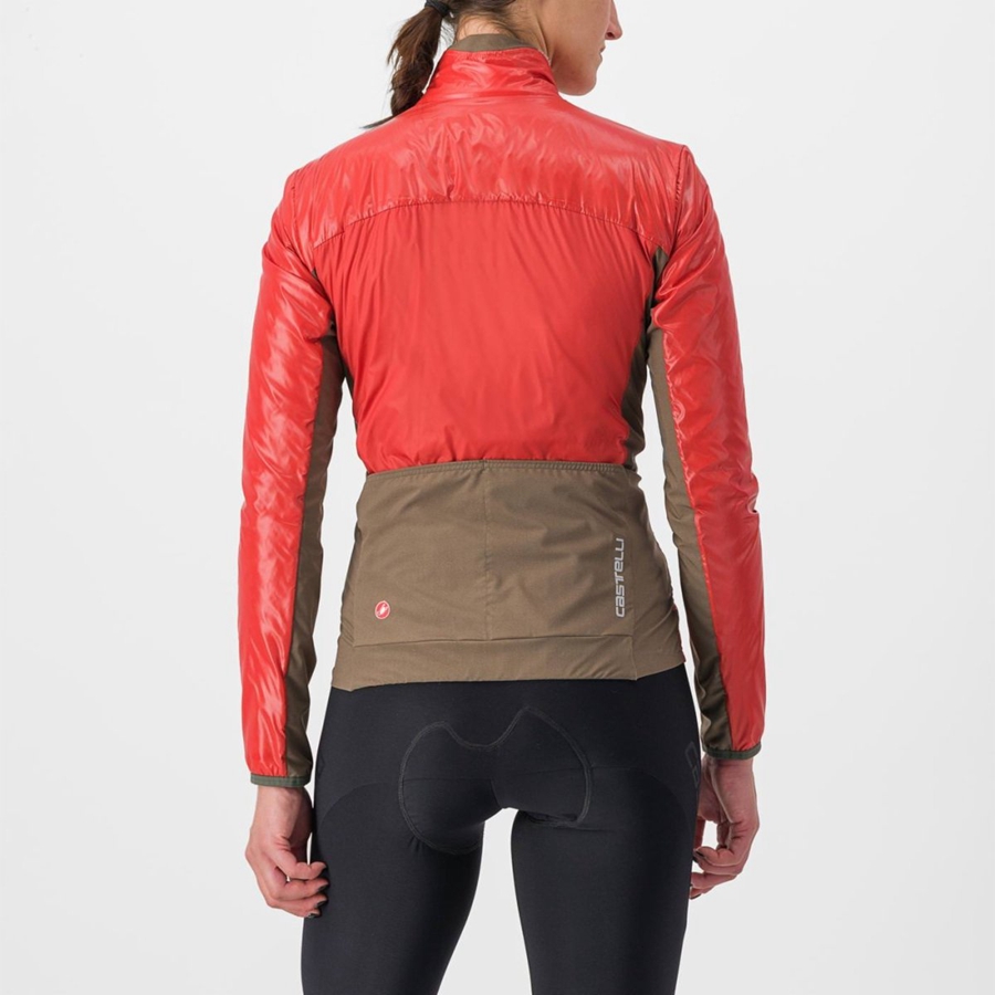 Castelli UNLIMITED 2 W PUFFY Jacken Damen Rot Silber Grau | 54796-EHRW