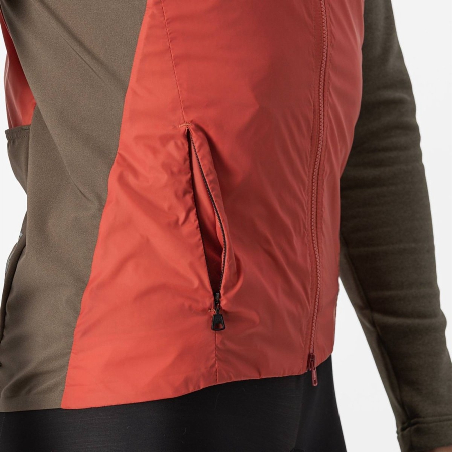 Castelli UNLIMITED 2 W PUFFY Jacken Damen Rot Silber Grau | 54796-EHRW