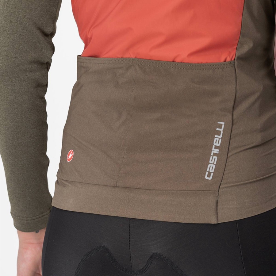 Castelli UNLIMITED 2 W PUFFY Jacken Damen Rot Silber Grau | 54796-EHRW