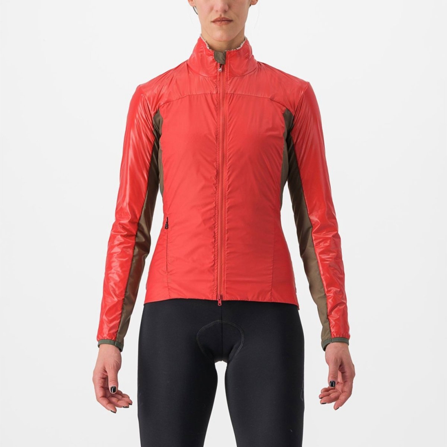 Castelli UNLIMITED 2 W PUFFY Jacken Damen Rot Silber Grau | 54796-EHRW