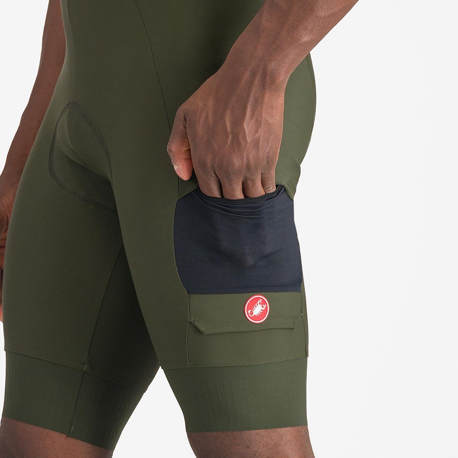 Castelli UNLIMITED CARGO Shorts Mit Latz Herren Tiefesgrün | 27514-QVBF