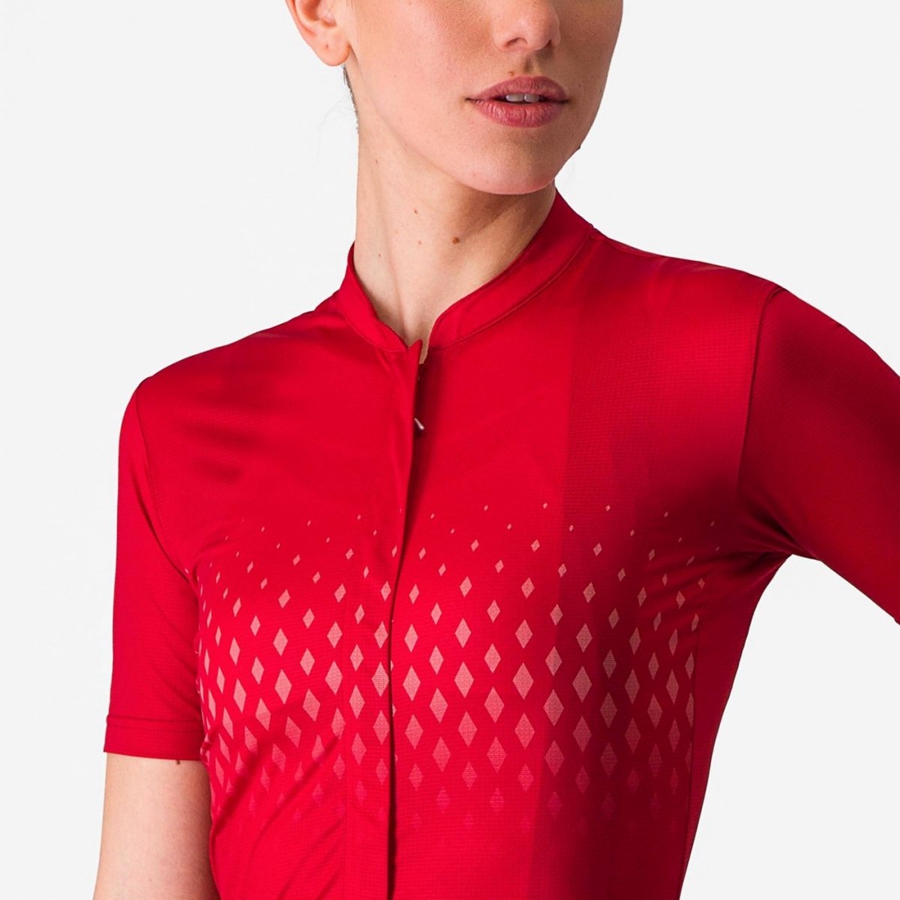 Castelli UNLIMITED SENTIERO 3 Trikot Damen Rot Rot | 23675-BPYG