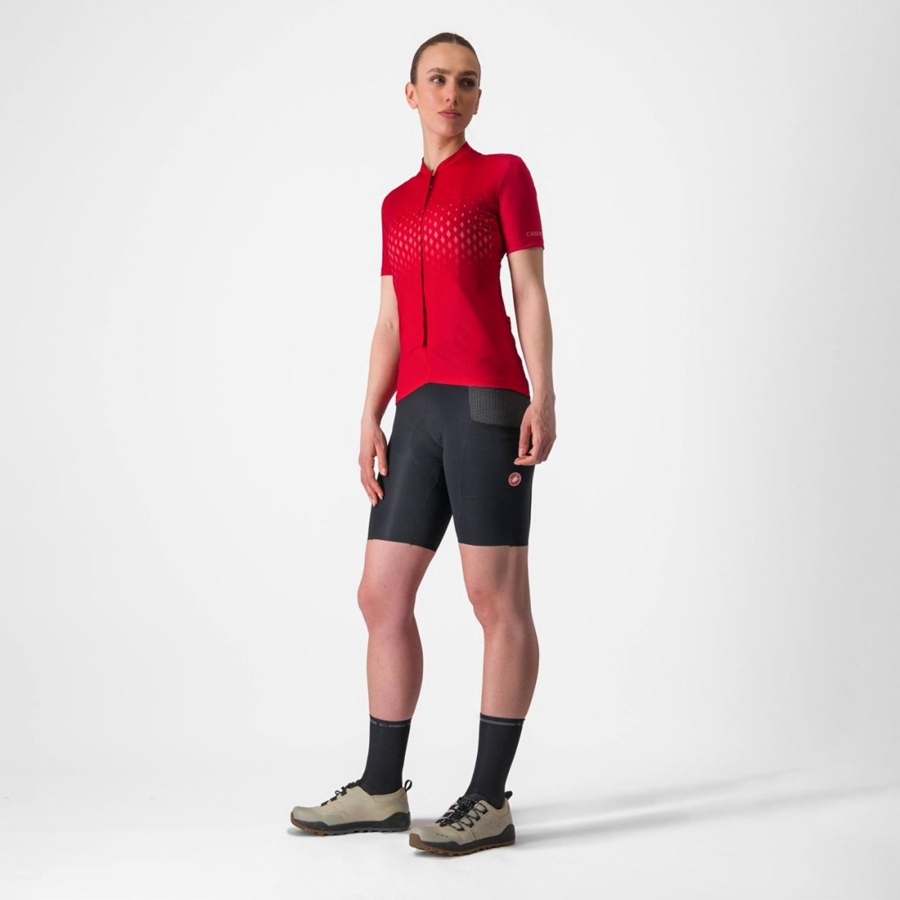 Castelli UNLIMITED SENTIERO 3 Trikot Damen Rot Rot | 23675-BPYG